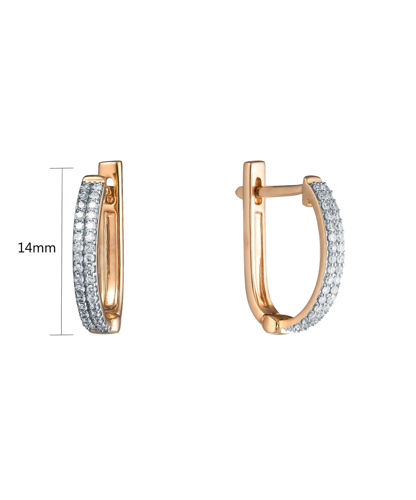 Auksiniai auskarai su briliantais  - Goldinga