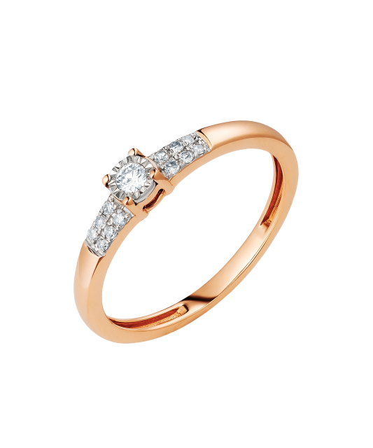 Auksinis žiedas su briliantais  - Goldinga