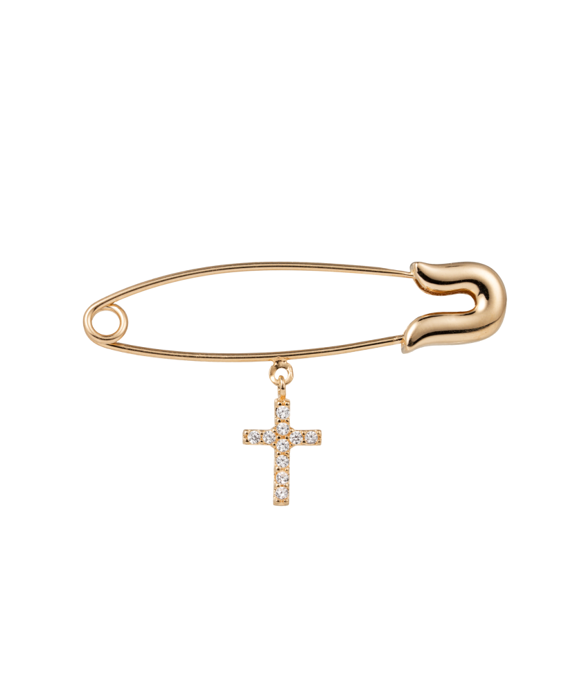 Auksinė sagė su cirkoniais "