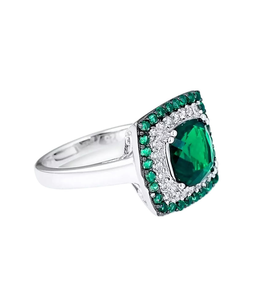 Sidabrinis žiedas su špineliais ir cirkoniais