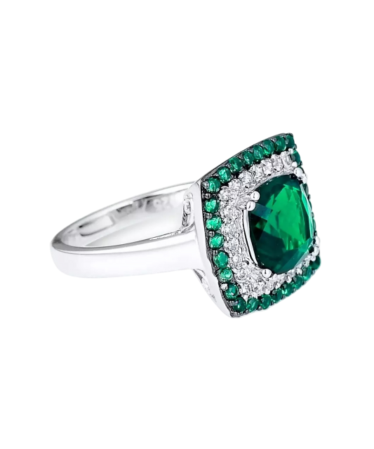 Sidabrinis žiedas su špineliais ir cirkoniais