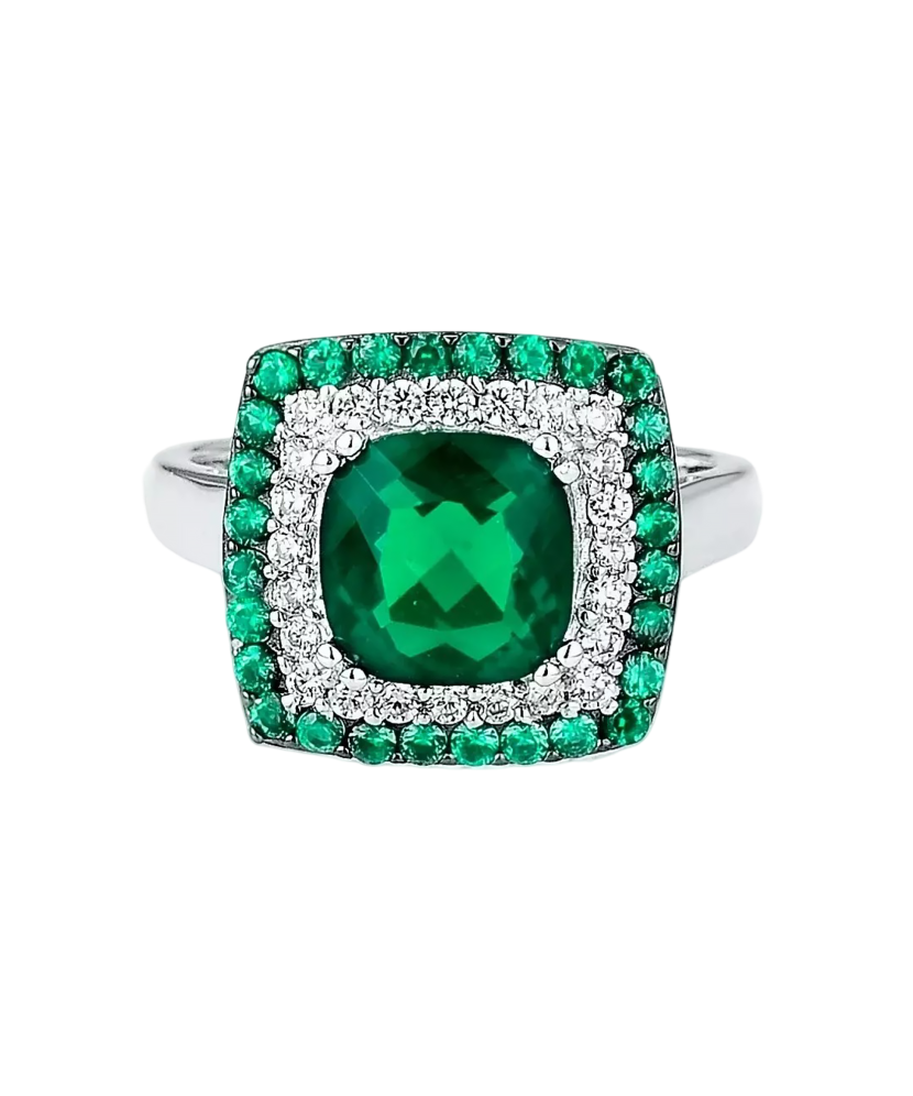 Sidabrinis žiedas su špineliais ir cirkoniais