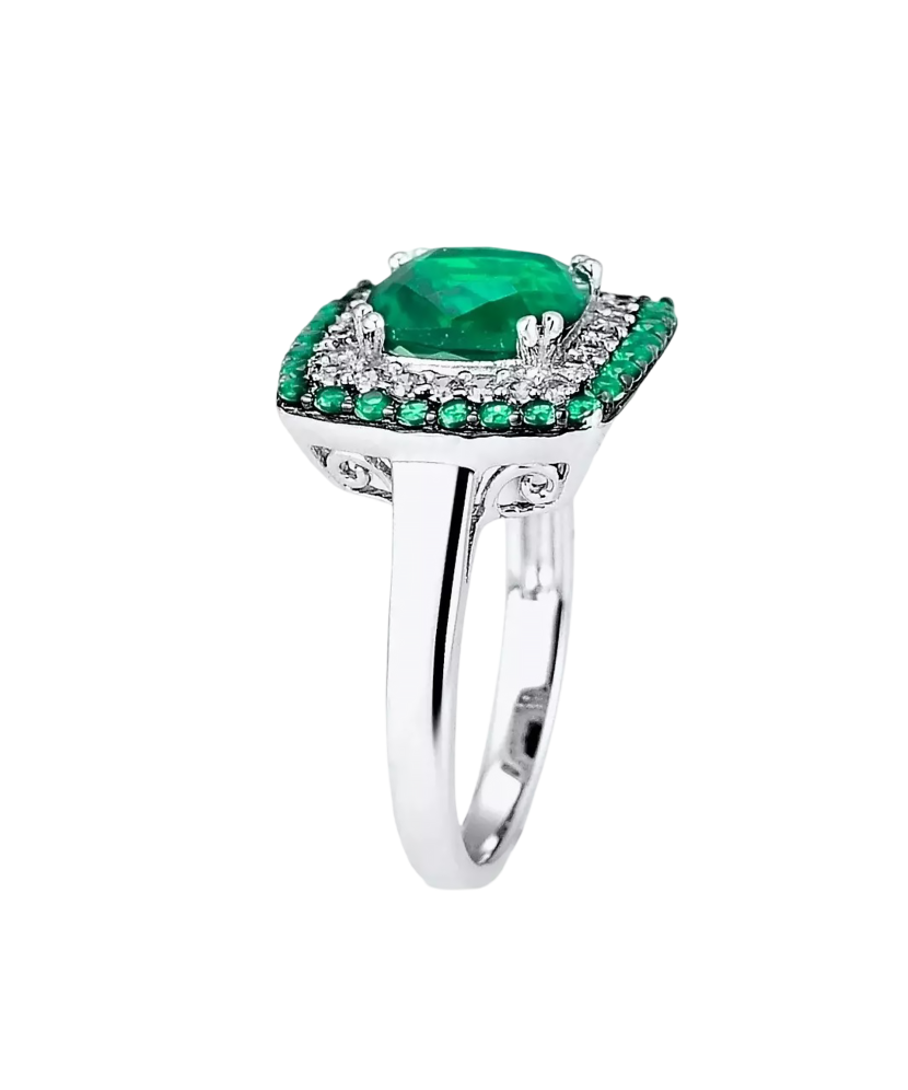 Sidabrinis žiedas su špineliais ir cirkoniais