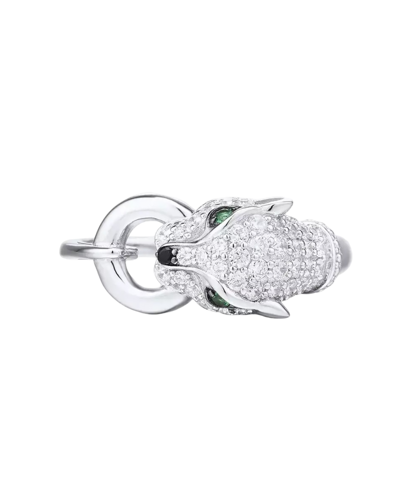 Sidabrinis žiedas su špineliais ir cirkoniais