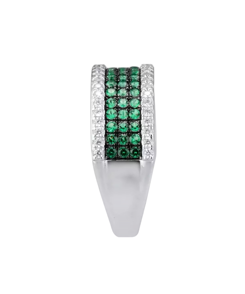 Sidabrinis žiedas su špineliais ir cirkoniais  - Goldinga