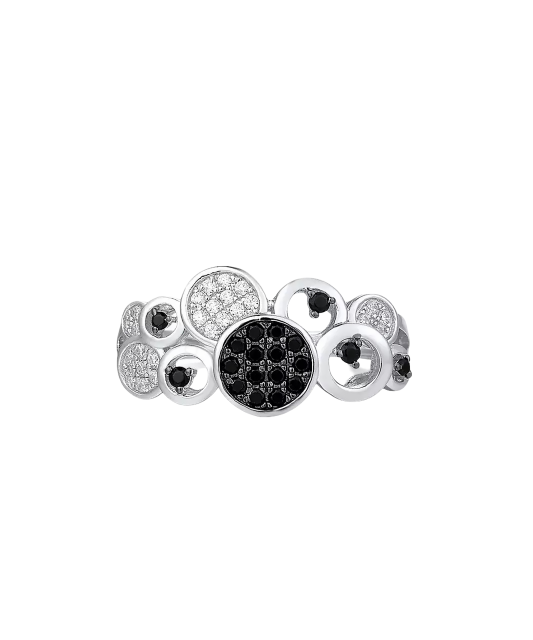 Sidabrinis žiedas su špineliais ir cirkoniais