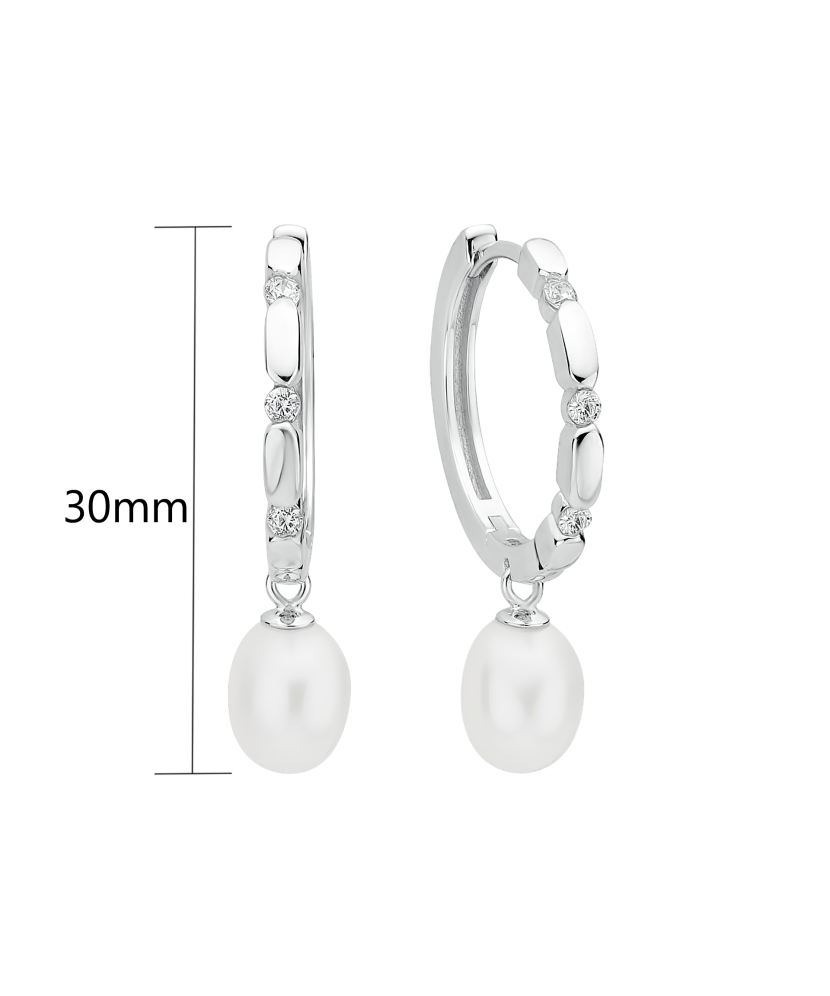 Sidabriniai Auskarai Su Perlais Ir Cirkoniais - Auskarai su perlais - Goldinga