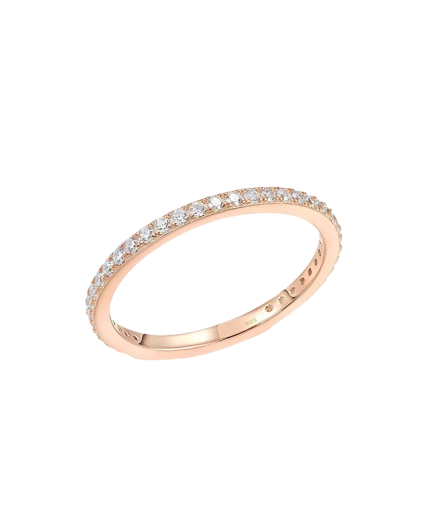 Paauksuotas sidabrinis žiedas su cirkoniais