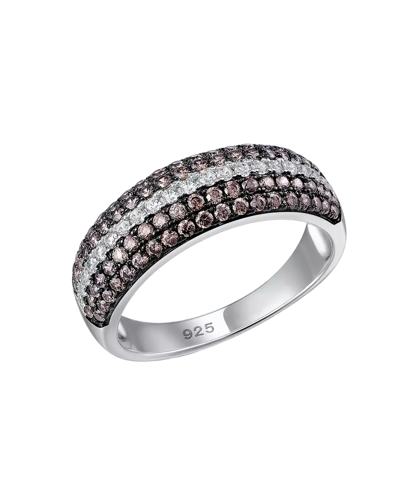 Sidabrinis žiedas su špineliais ir cirkoniais  - Goldinga