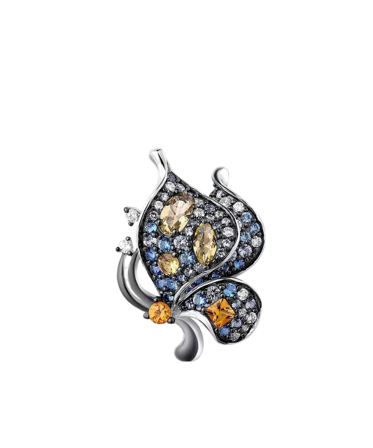 Sidabrinis pakabukas su špineliais ir cirkoniais "Drugelis"