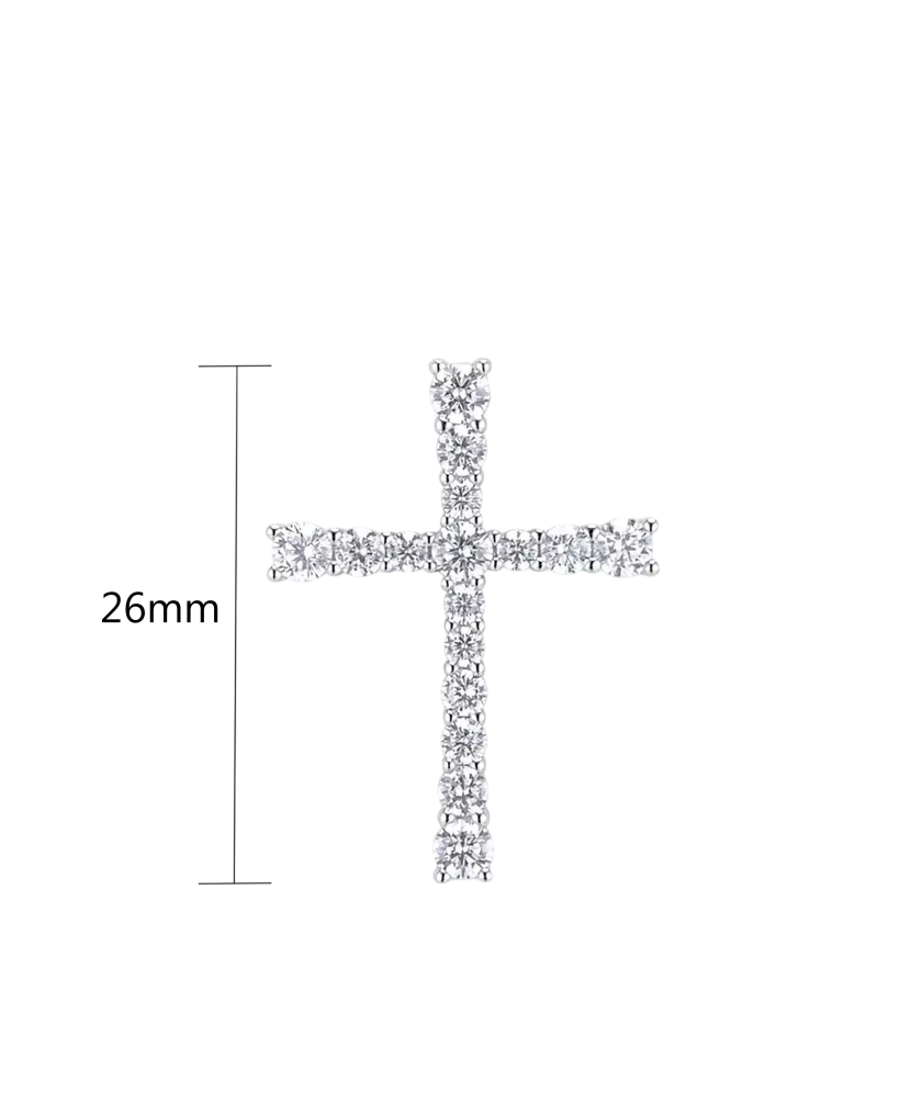 Sidabrinis pakabukas su cirkoniais "Kryželis"