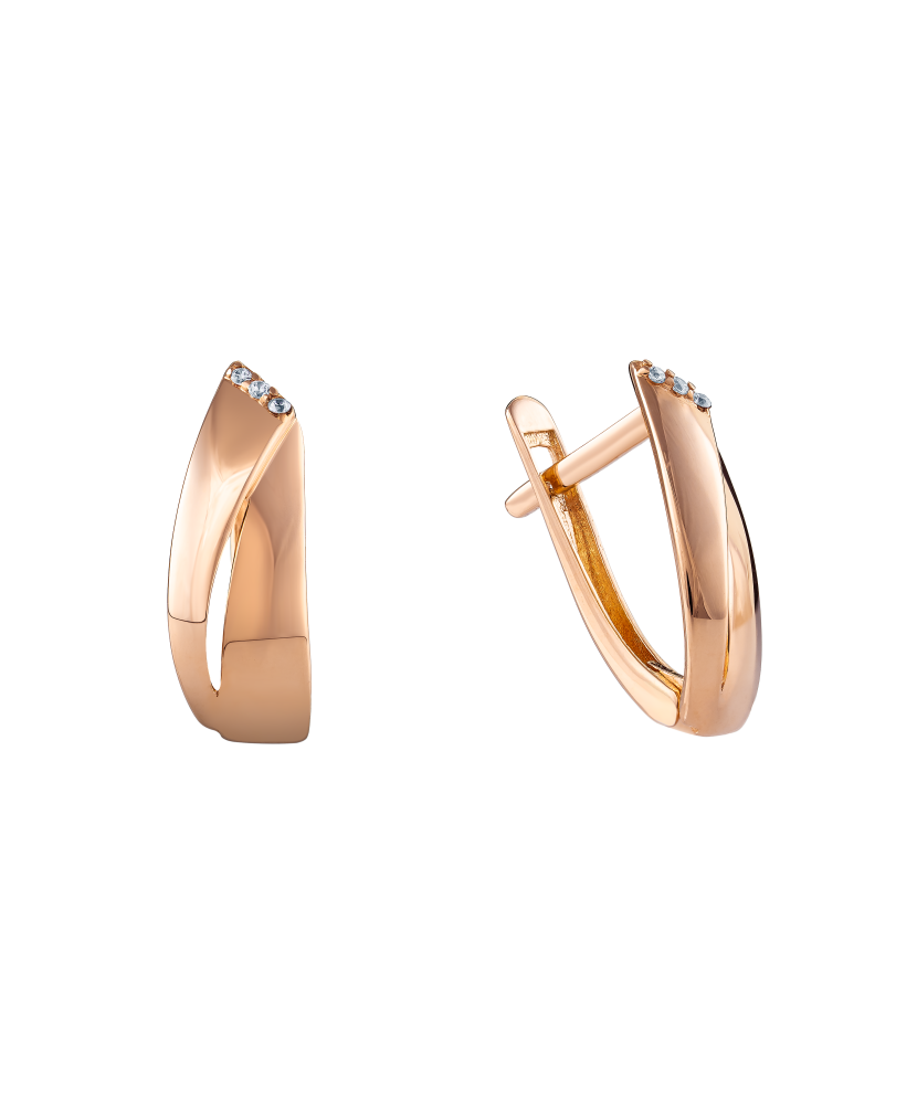 Auksiniai auskarai su cirkoniais  - Goldinga