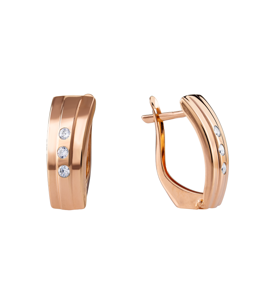 Auksiniai auskarai su cirkoniais  - Goldinga