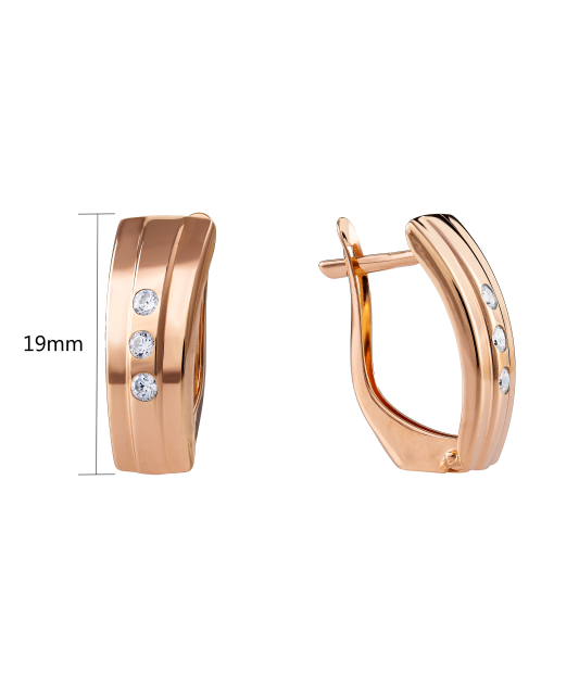 Auksiniai auskarai su cirkoniais  - Goldinga