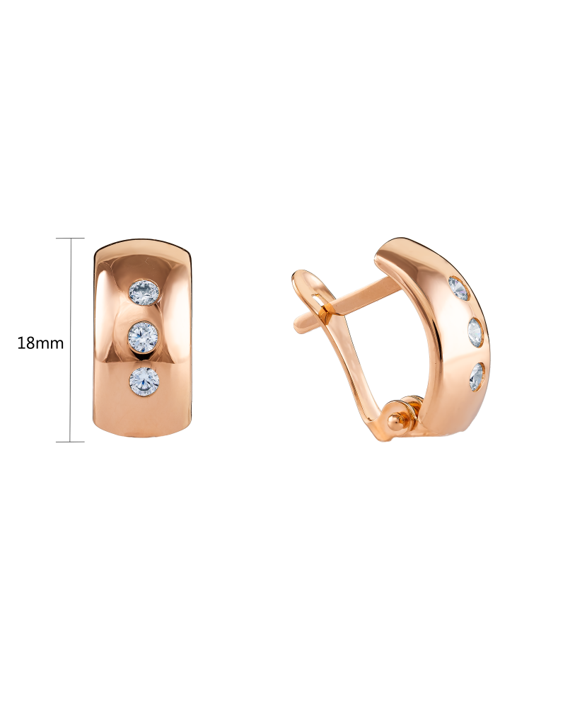 Auksiniai auskarai su cirkoniais  - Goldinga