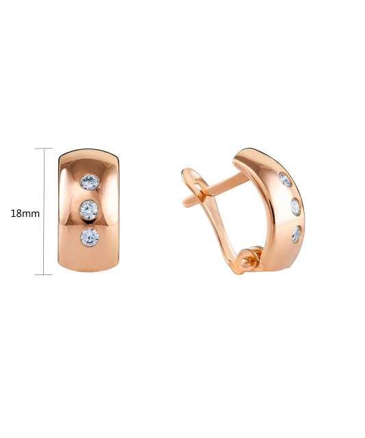 Auksiniai auskarai su cirkoniais  - Goldinga