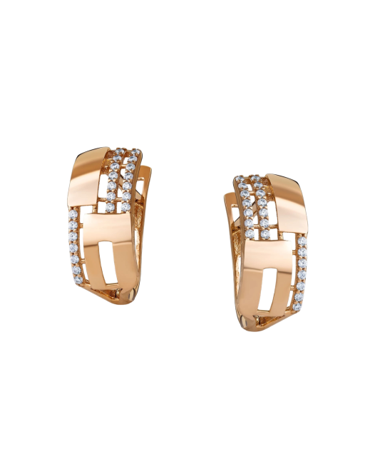 Auksiniai auskarai su cirkoniais  - Goldinga