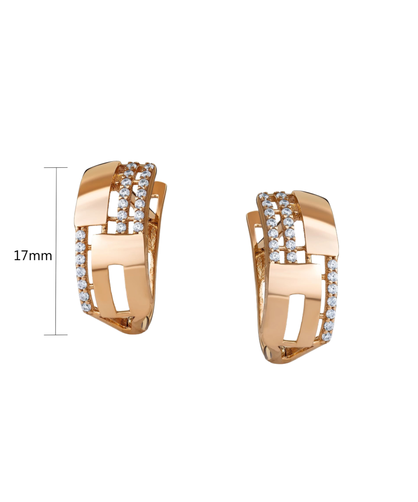 Auksiniai auskarai su cirkoniais  - Goldinga