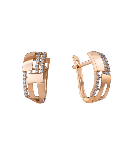 Auksiniai auskarai su cirkoniais  - Goldinga