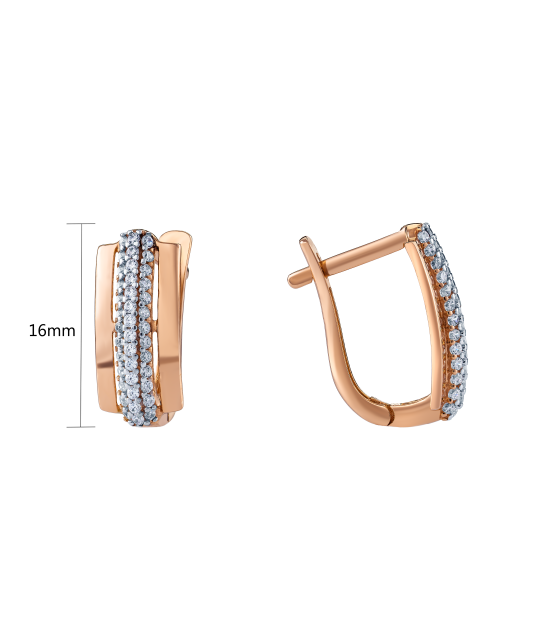 Auksiniai auskarai su cirkoniais  - Goldinga