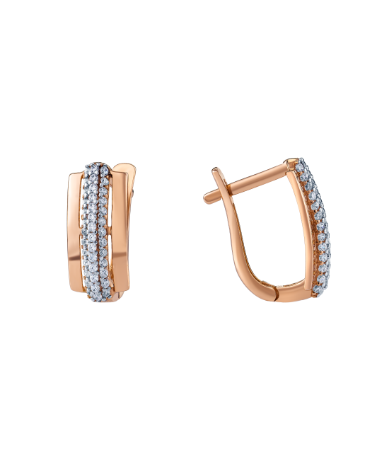 Auksiniai auskarai su cirkoniais  - Goldinga