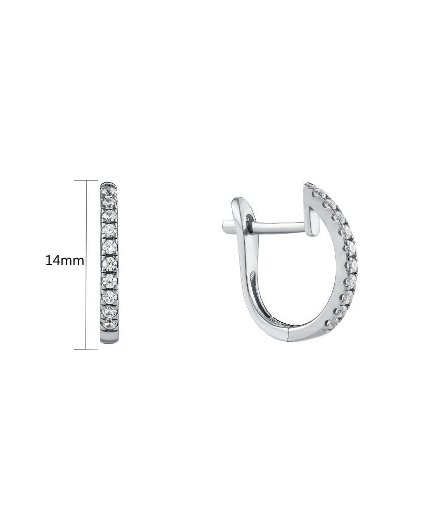 Balto aukso auksiniai auskarai su cirkoniais  - Goldinga