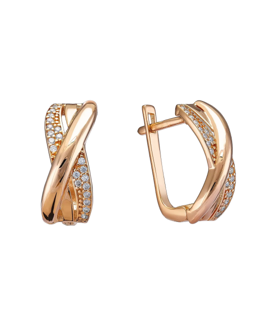 Auksiniai auskarai su cirkoniais  - Goldinga