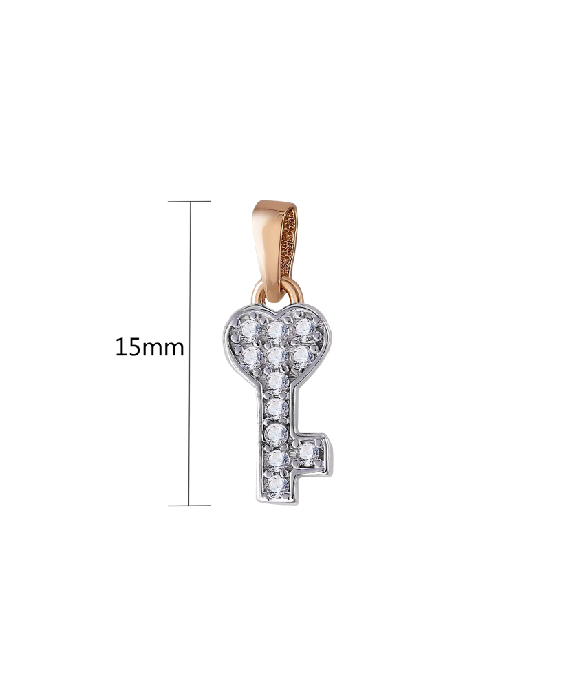 Auksinis pakabukas su cirkoniais "Raktas"  - Goldinga