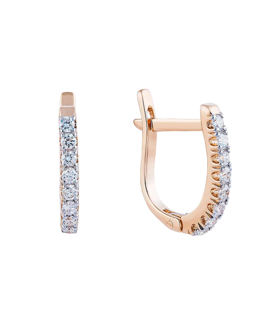 Auksiniai auskarai su briliantais  - Goldinga