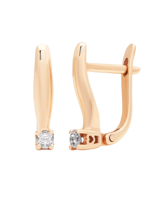 Auksiniai auskarai su briliantais  - Goldinga