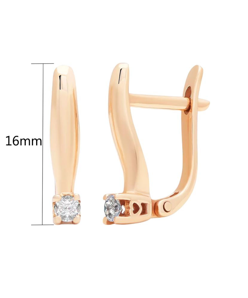 Auksiniai auskarai su briliantais  - Goldinga