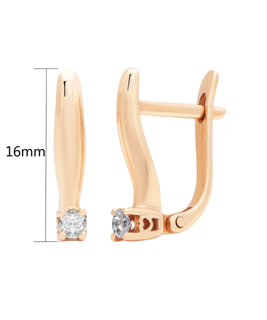 Auksiniai auskarai su briliantais  - Goldinga