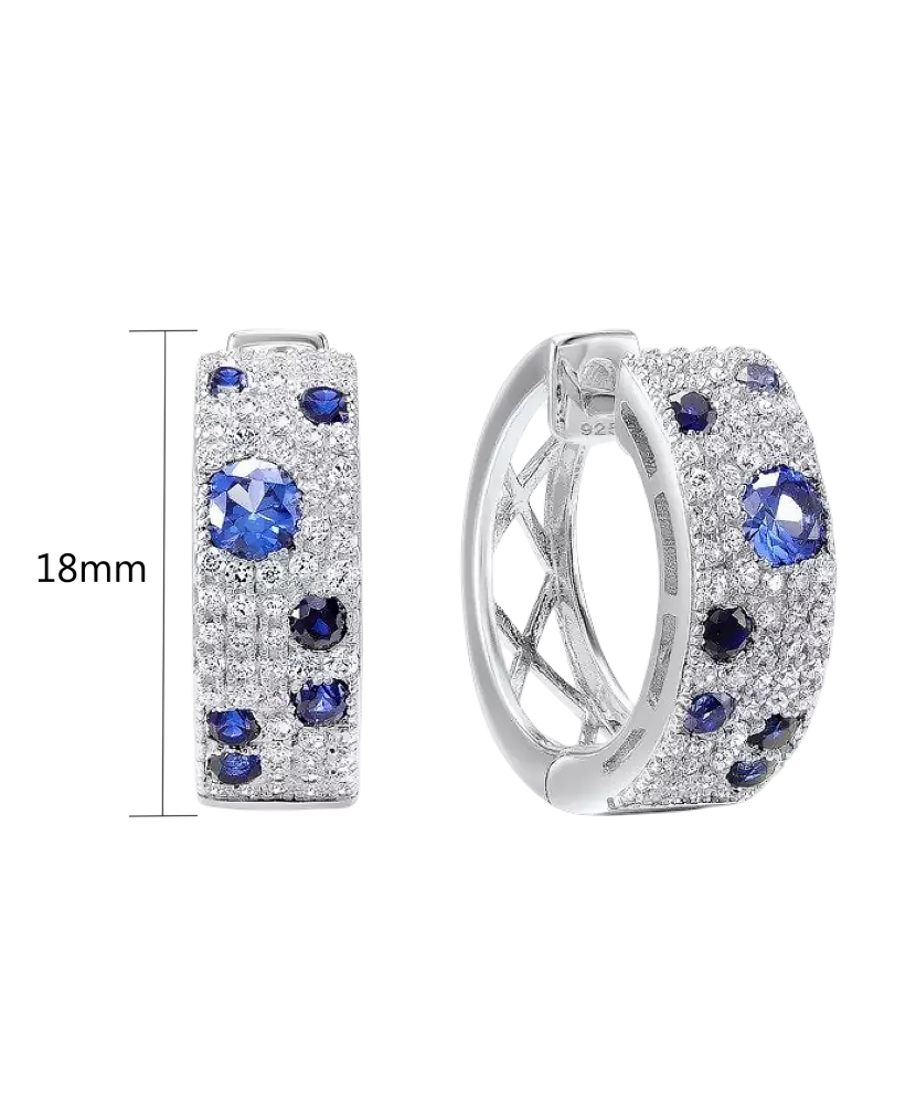 Sidabriniai auskarai su špineliais ir cirkoniais  - Goldinga