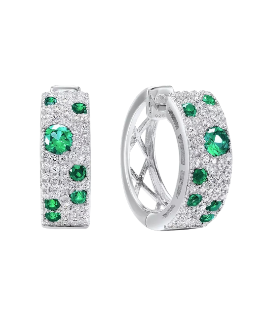 Sidabriniai auskarai su špineliais ir cirkoniais  - Goldinga