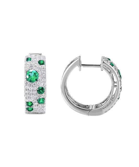 Sidabriniai auskarai su špineliais ir cirkoniais  - Goldinga