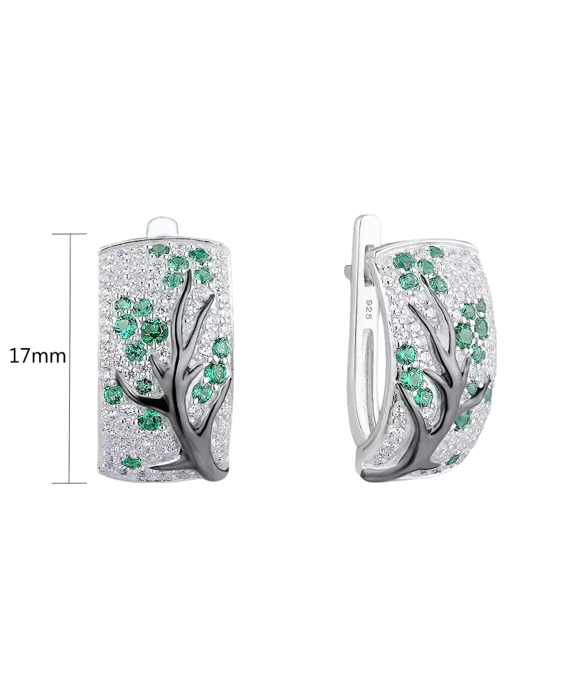 Sidabriniai auskarai su špineliais ir cirkoniais  - Goldinga