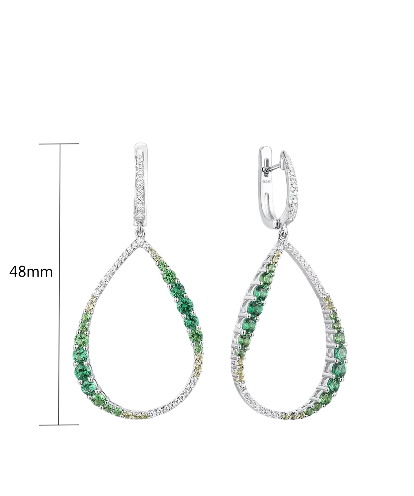 Sidabriniai auskarai su špineliais ir cirkoniais  - Goldinga