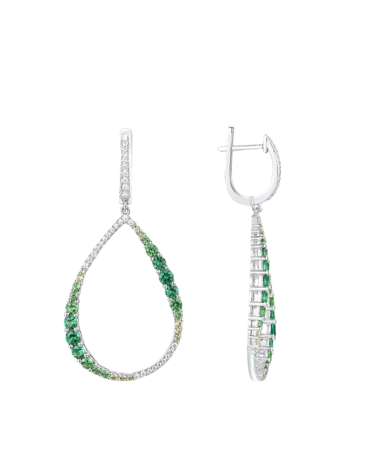 Sidabriniai auskarai su špineliais ir cirkoniais  - Goldinga