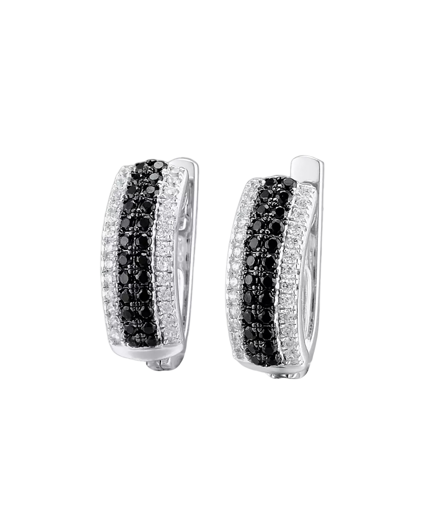 Sidabriniai auskarai su špineliais ir cirkoniais  - Goldinga