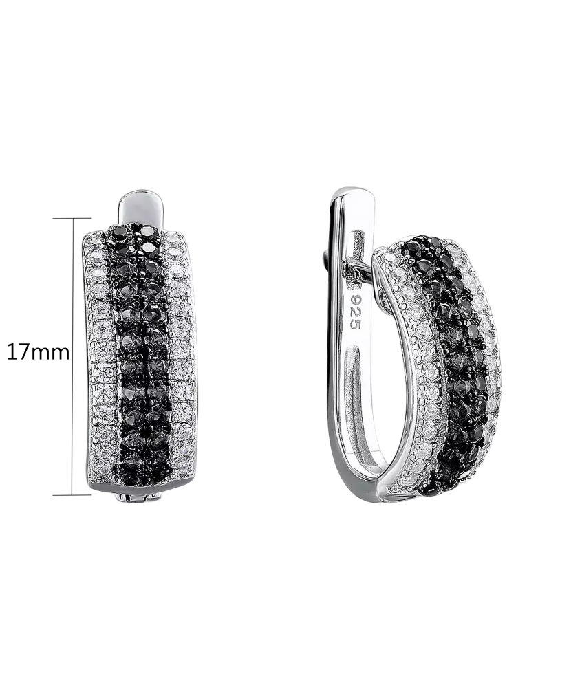 Sidabriniai auskarai su špineliais ir cirkoniais  - Goldinga