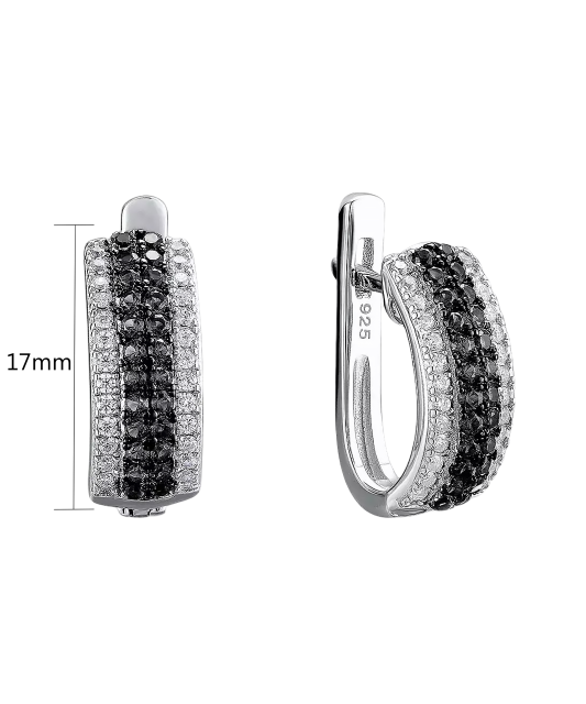 Sidabriniai auskarai su špineliais ir cirkoniais  - Goldinga