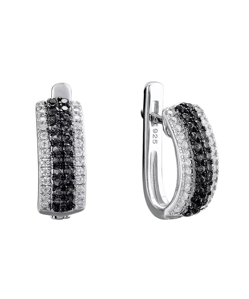 Sidabriniai auskarai su špineliais ir cirkoniais  - Goldinga