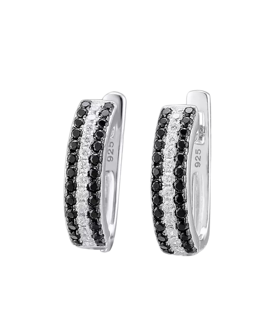 Sidabriniai auskarai su špineliais ir cirkoniais  - Goldinga