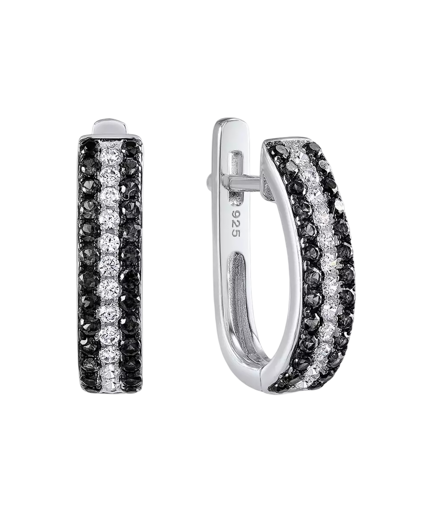 Sidabriniai auskarai su špineliais ir cirkoniais  - Goldinga