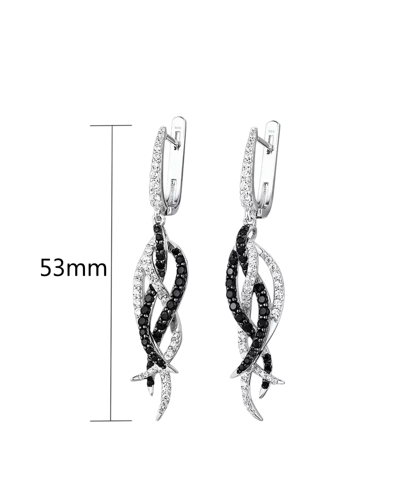 Sidabriniai auskarai su špineliais ir cirkoniais  - Goldinga