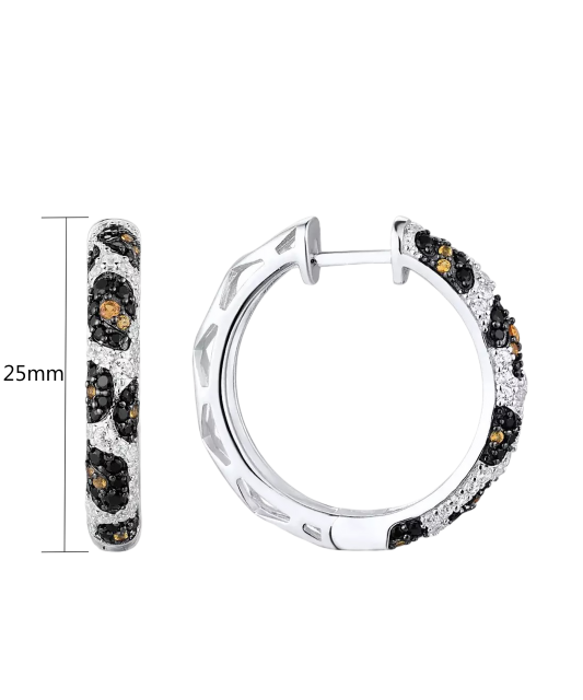 Sidabriniai auskarai su špineliais ir cirkoniais  - Goldinga