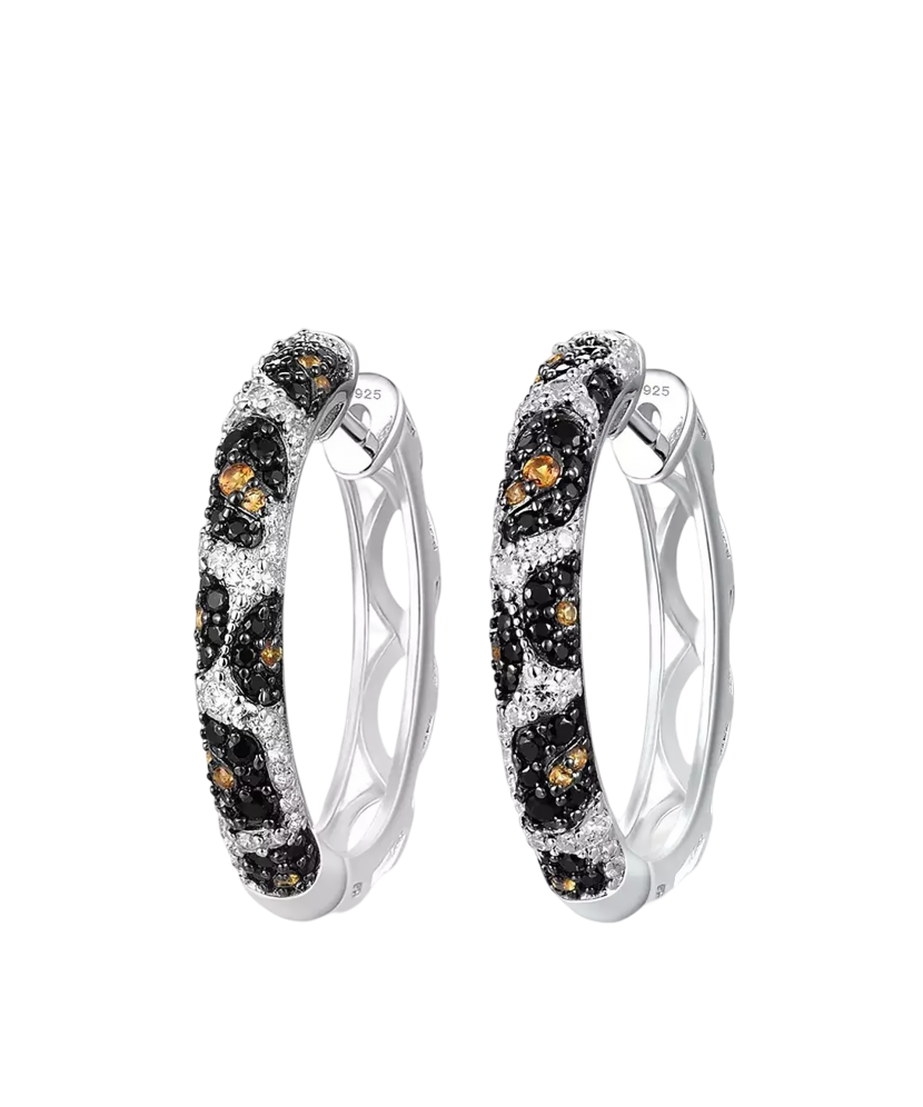 Sidabriniai auskarai su špineliais ir cirkoniais  - Goldinga