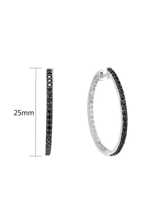 Sidabriniai auskarai su špineliais ir cirkoniais  - Goldinga