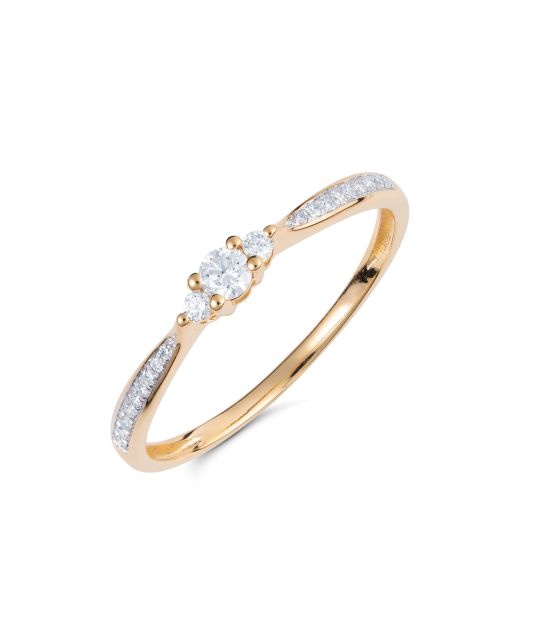 Auksinis žiedas su deimantais - Auksiniai Žiedai su brangakmeniais - Goldinga