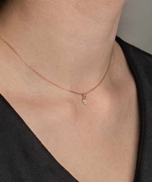 Auksinis pakabukas su deimantais "Širdelė" - Pakabukai su brangakmeniais - Goldinga